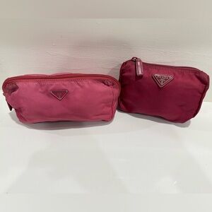 ❌ SOLD ❌ Prada Fuchsia Nylon Cosmetic Bag Duo